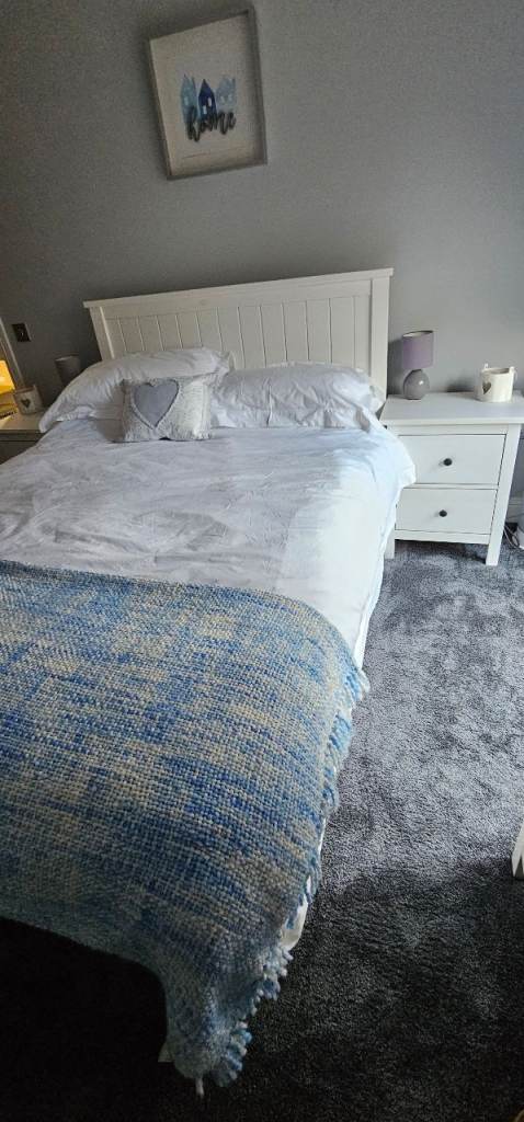 Double Divan with matress and headboard, and 2x Ikea Hemnes Drawers