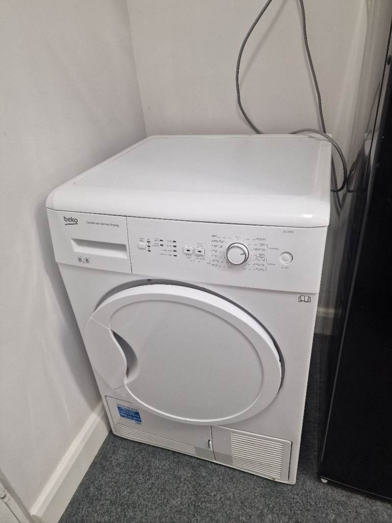 Beko Condenser Sensor Tumble Dryer – White, Good Condition