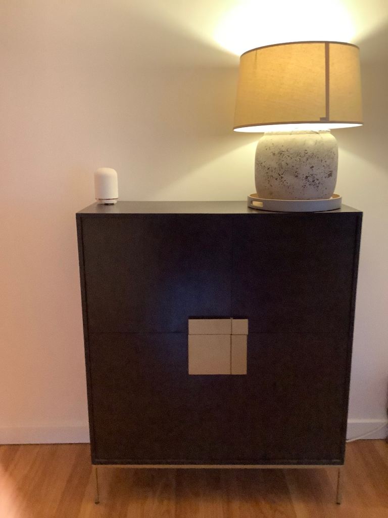 Reduced to £120 now Swoon dark wood cabinet with brass/ Golden handles