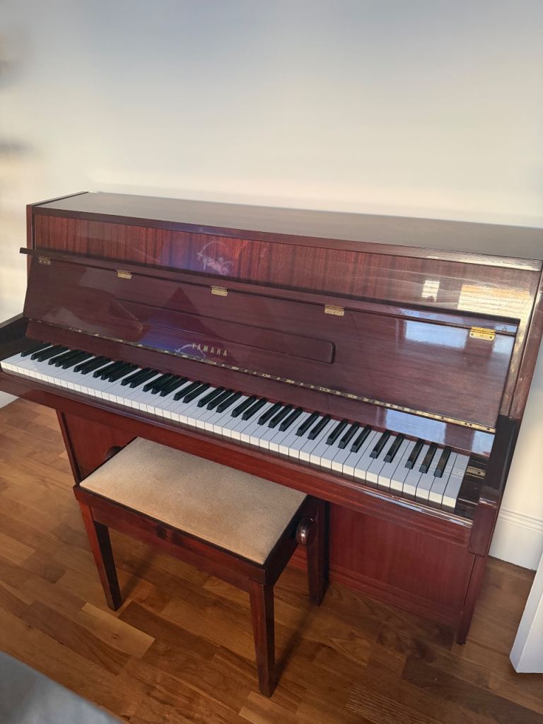 Yamaha Upright Mahogany Piano with Stool – Good Condition