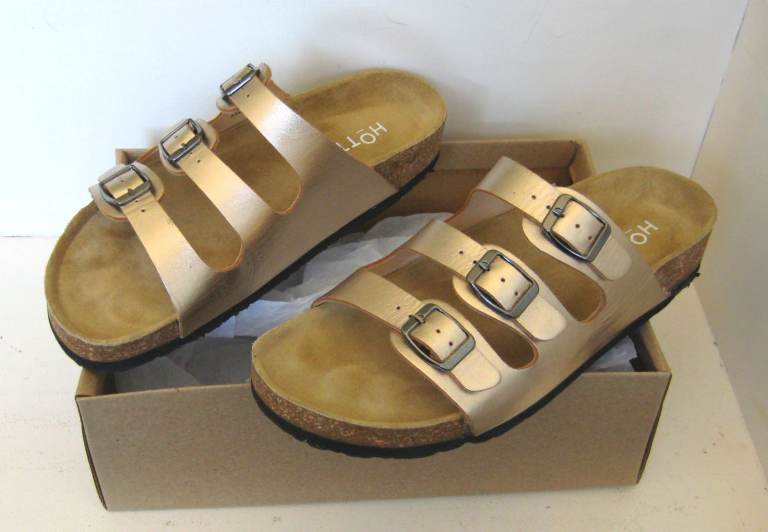 Sandals Hotter Reva Light Gold Leather Size 4 EU 37 £5 - new and in a box