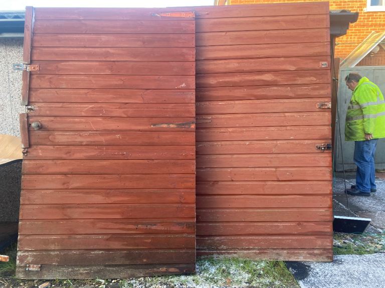 Used wood garage doors  