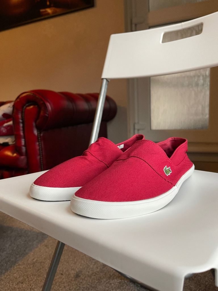 Lacoste Marice Leisure Smart Canvas Mens Summer Sneakers in Red Size 10 UK