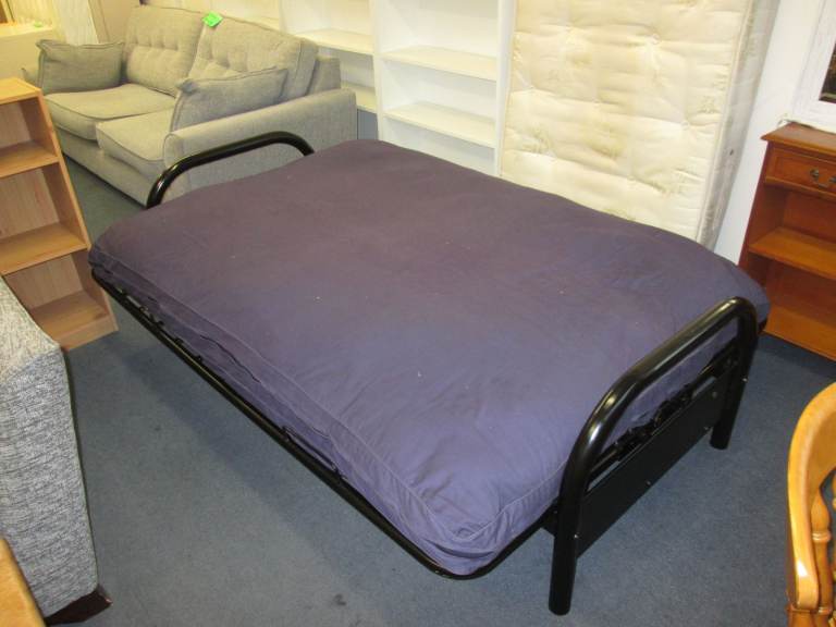 IKEA BLACK METAL FRAME FOLDING SOFA BED at HAVEN TRUST CHARITY SHOP