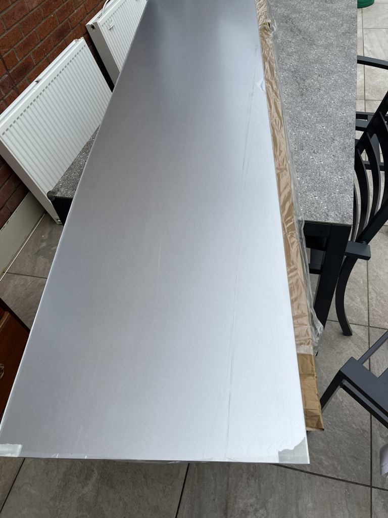 Splashwall gloss light grey acrylic splashback