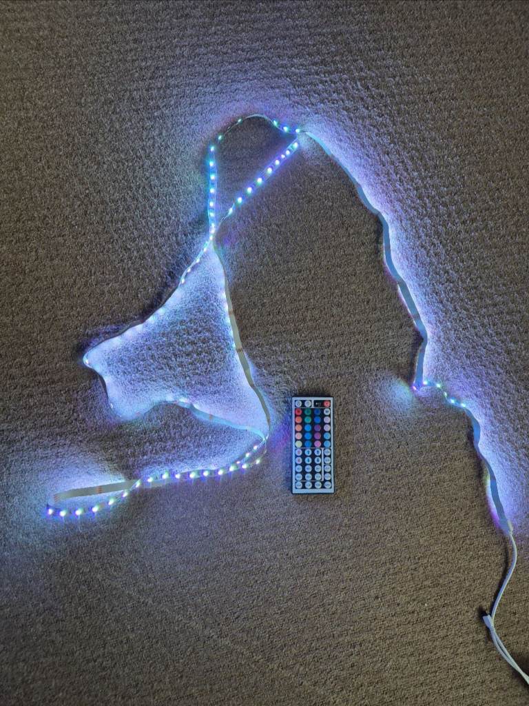 Mains coloured led light strip - just under 2.5m, with remote control