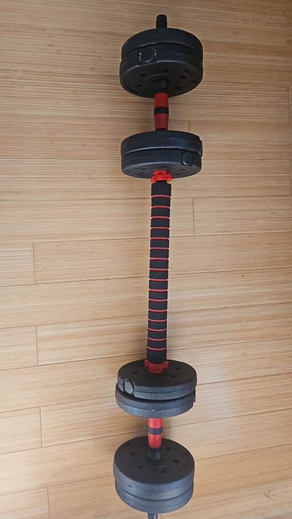 Adjustable Dumbbell/Barbell Set – Good Condition