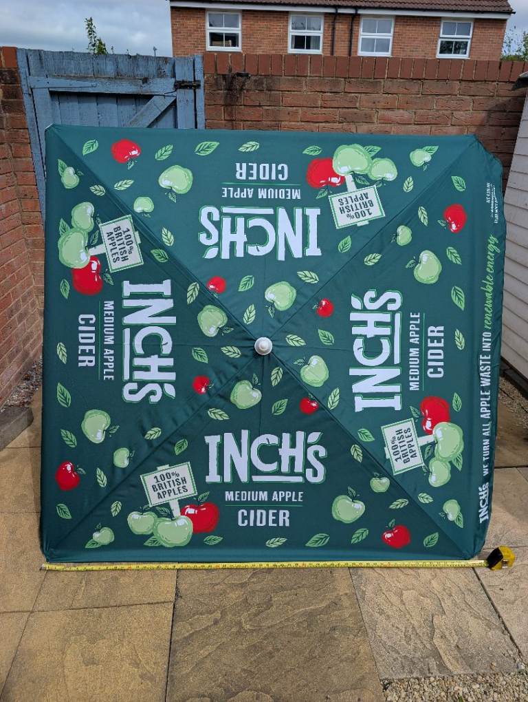 Inch's Cider Green Apple Square Pub Garden Patio Parasol Umbrella New!