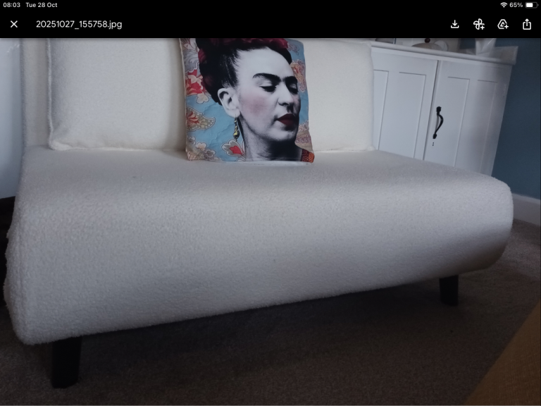 Cream/white sofa bed