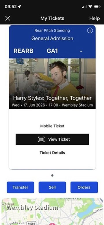 Harry Styles Wembley 17 June tickets (2 seats, 1 standing)
