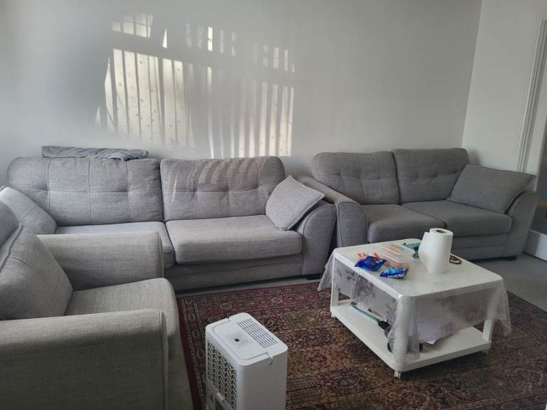 Dfs 3 seater 2 seater 1 seater and footstool 