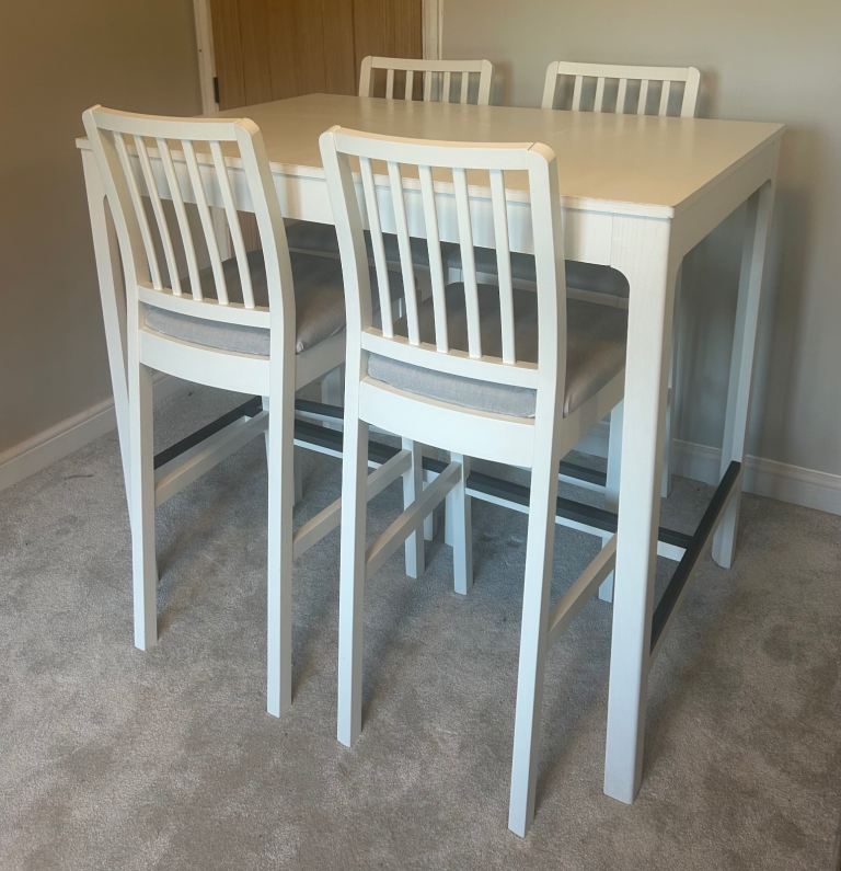 IKEA bar with matching 4 bar stools 