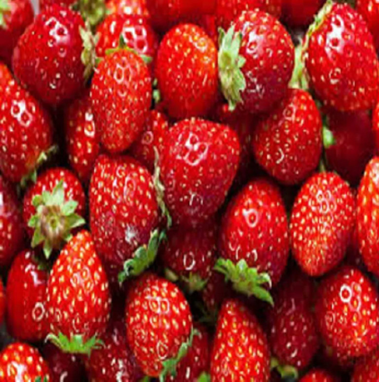   sweet and sour cherries and Strawberries 