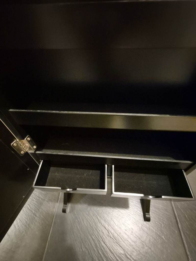 Black Full-Length Mirrored Jewellery Cabinet / Armoire