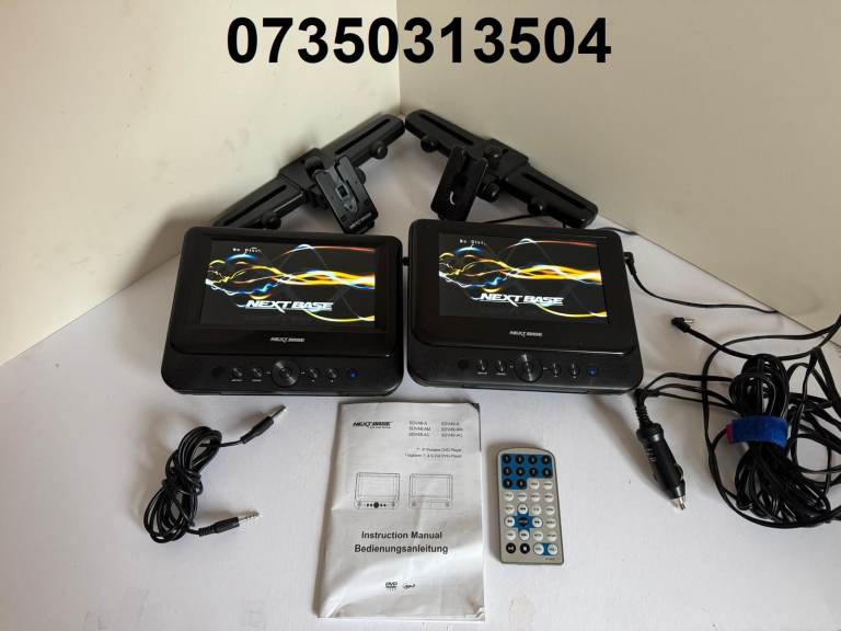 Nextbase SDV48-A 7"Inch Dual Portable In-Car DVD Players with Headrest Mounts