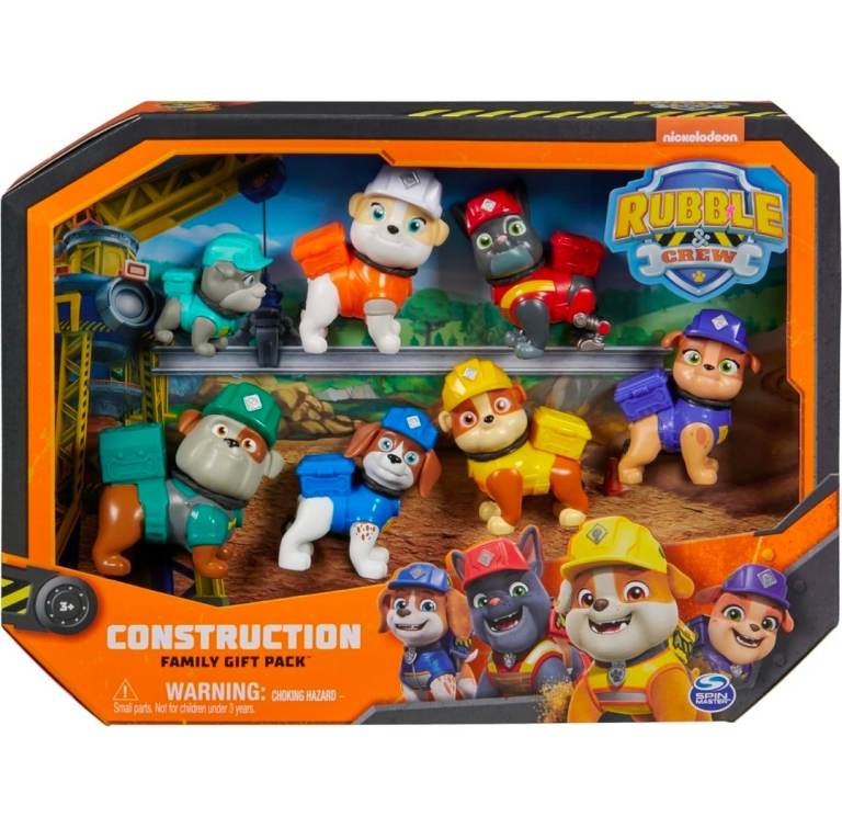 Rubble and Crew,Toy Figures Gift,with 7 Collectible Action Figures,Kids Toys for Boys,Girls Aged 3+