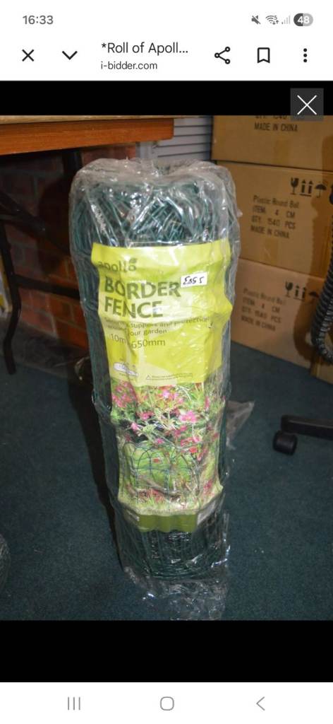 New 10m x 65cm high plastic wire fencing roll