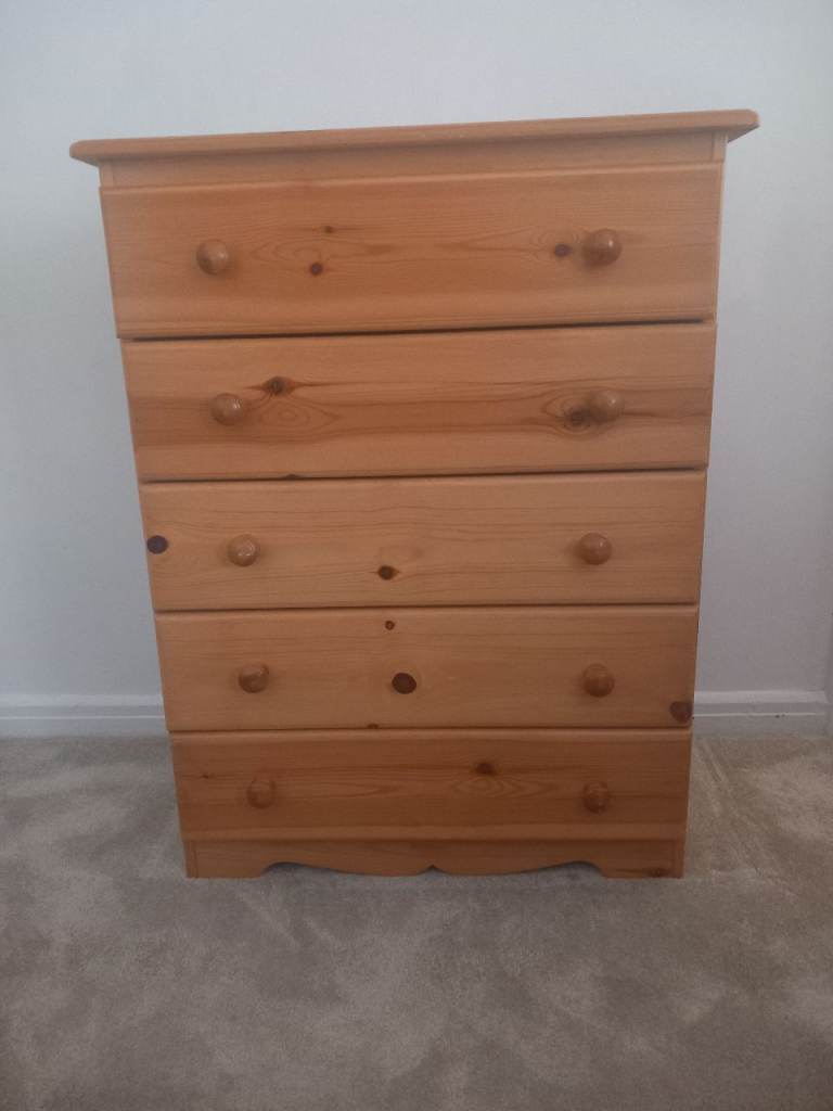 Pine Wood Chest of Drawers and 1 Door with Mirrors For Sale