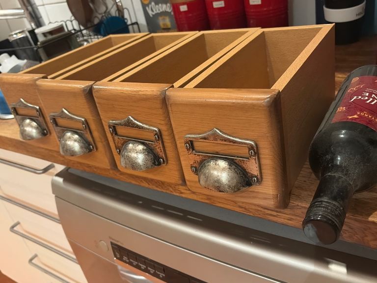 Fitted kitchen oak fronted drawers