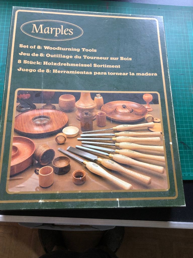 MARPLES Wood Turning Tools SET OF 8 BOXED M1002 LATHE CHISELS.