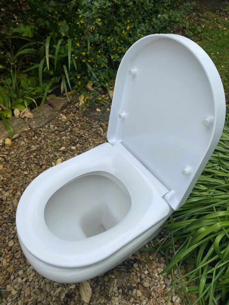 White back to wall ceramic toilet 
