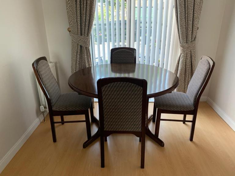 Dark wood table and chairs