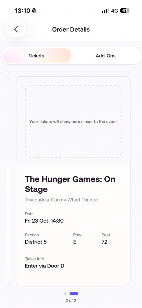 The Hunger Games on Stage Friday 23rd 2.30PM