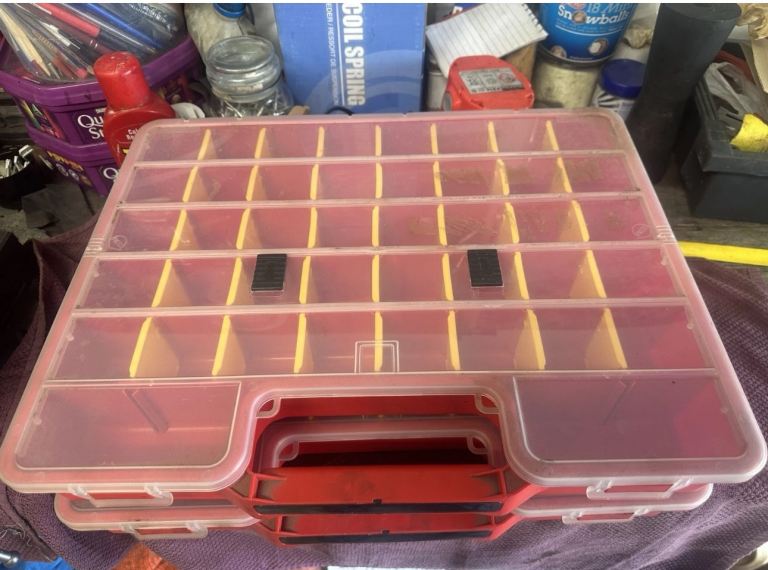 fishing Box Organizer Assortment Storage Metal detector Detecting Finds coins musket ball