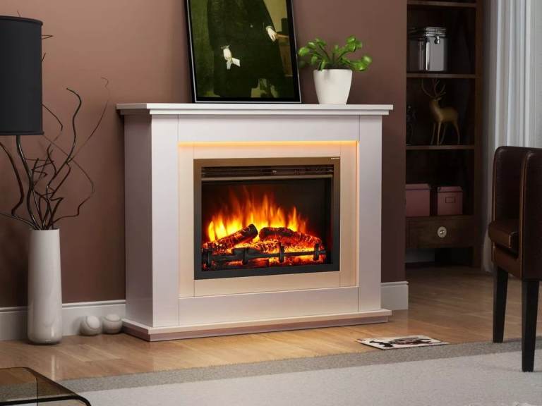 Fireplace Surround, Fireplace Portal, White MDF Fireplace Mantel E114R
