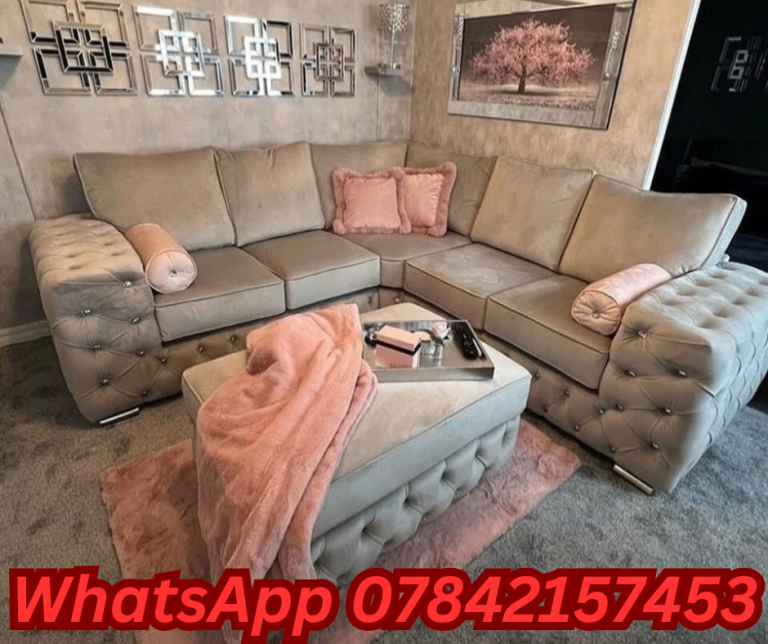 🚛 New Ashton Chesterfield Corner L Shape Sofa 3+2 Seater Sofa 