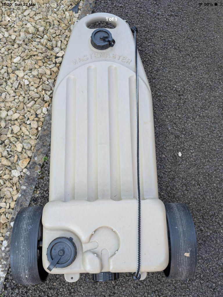 Caravan waste container.