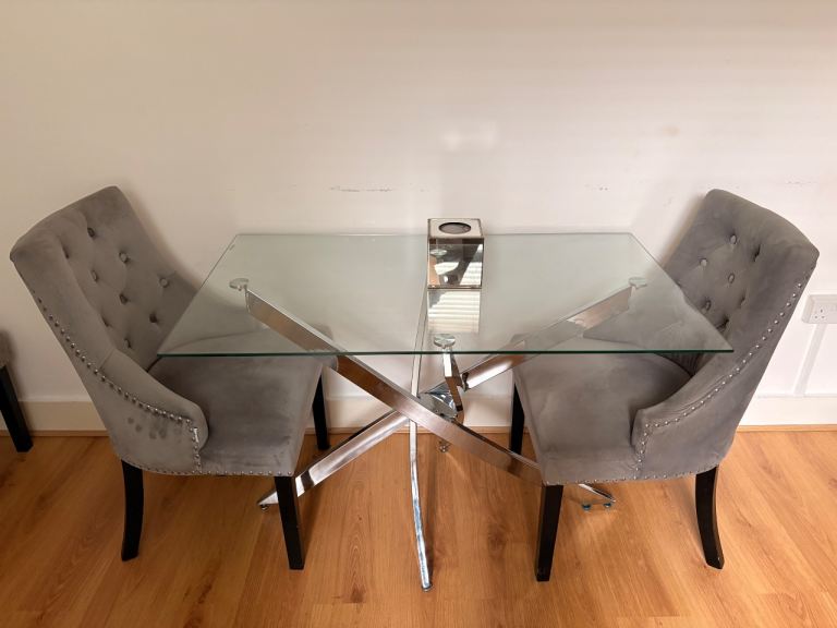 Glass dining table 