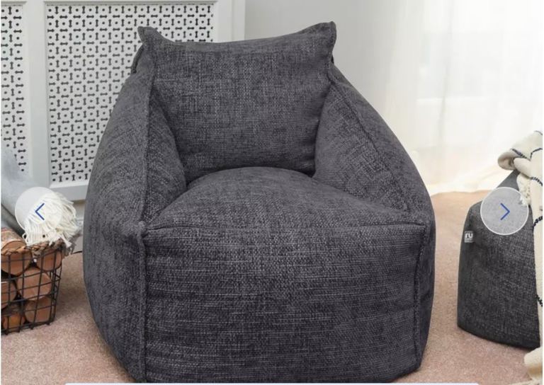 RUCOMFY fabric bean bag chair and footstool