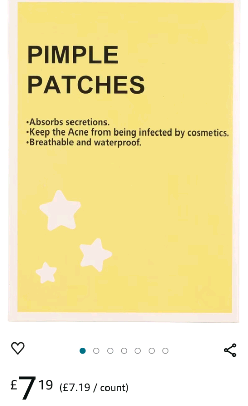 image for Bnip 36pcs Star Shape Pimple Stickers, Acne Absorbing Cover