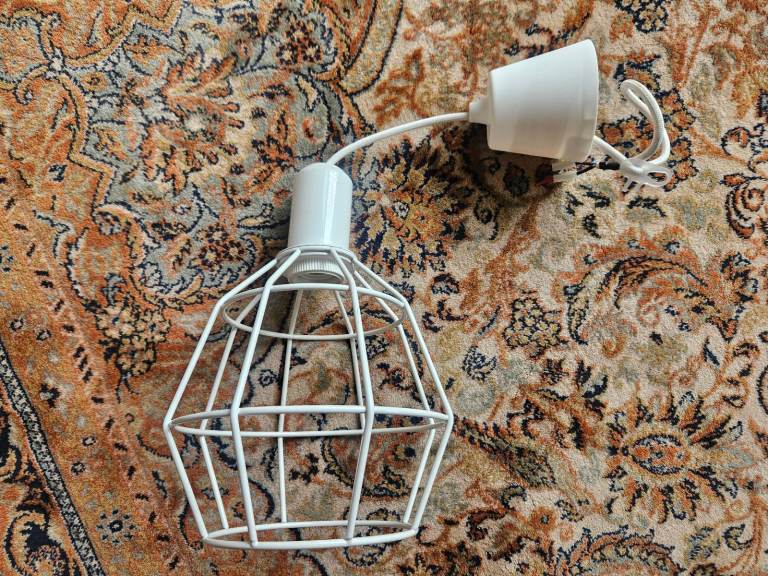 John Lewis White Metal Cage Light
