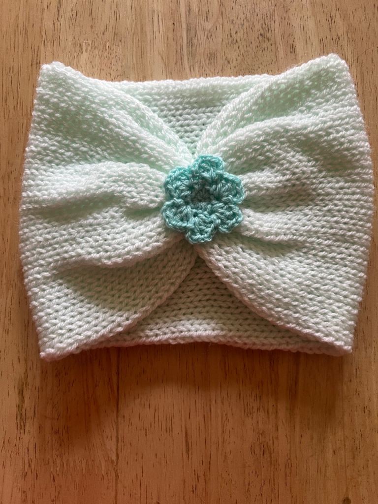 Hand knitted baby headband/ear warmer 