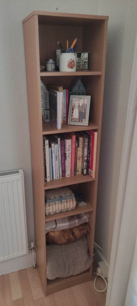 Tall Wooden Bookshelf with Adjustable Shelves