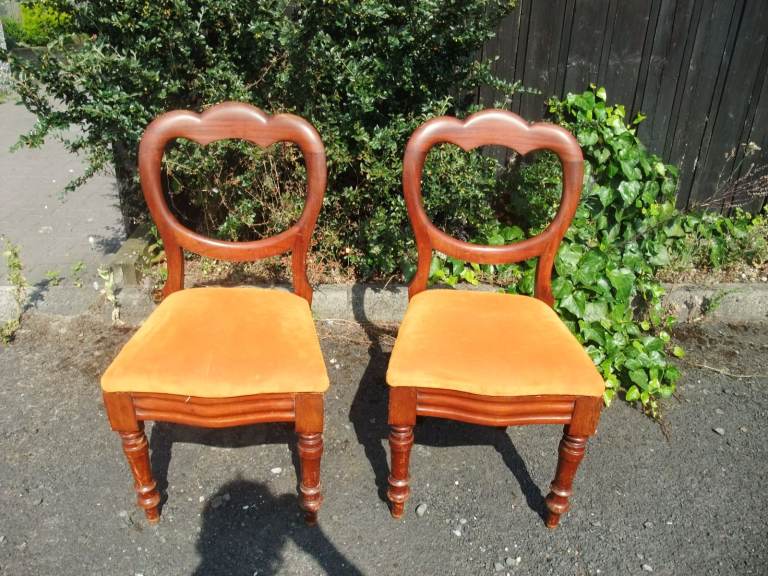Victorian Balloon Back Chairs (Pair)