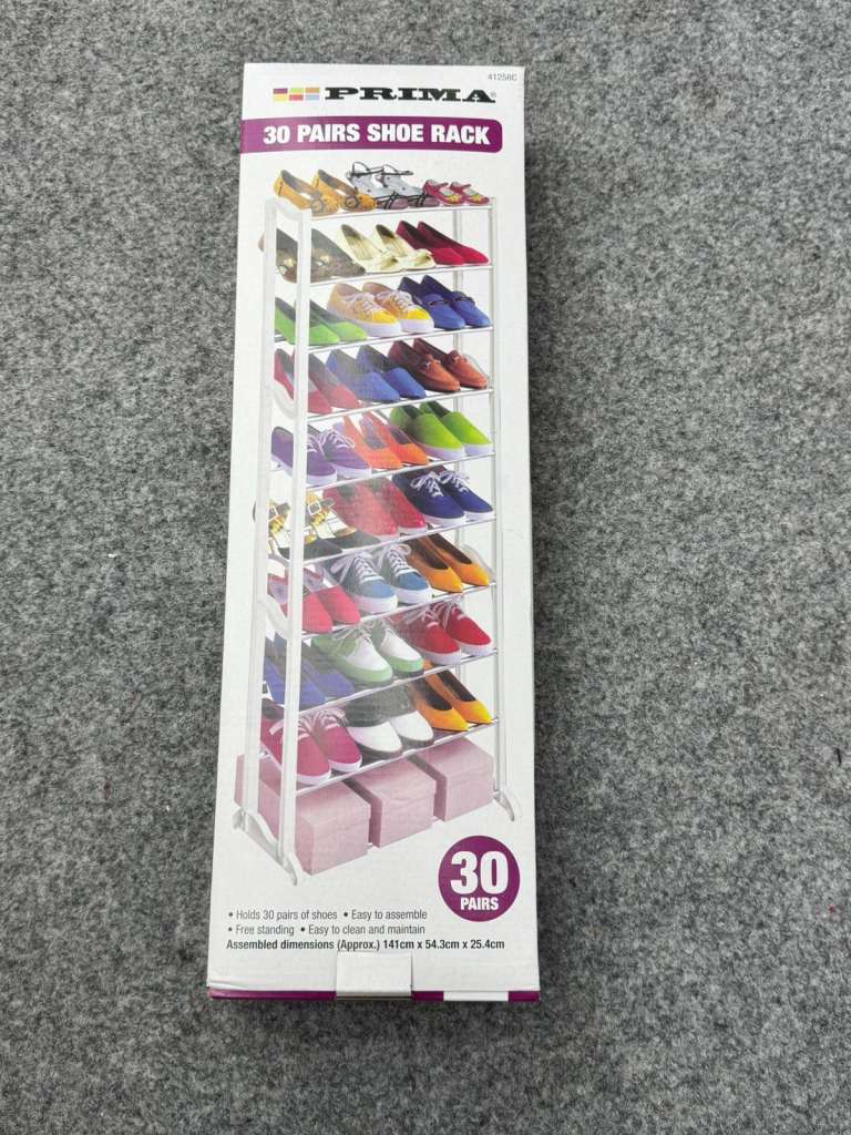 NEW 30 PAIR SHOE RACK 10 TIER SHOE STORAGE SHELVES ORGANISER SHELF HOLDER STAND 