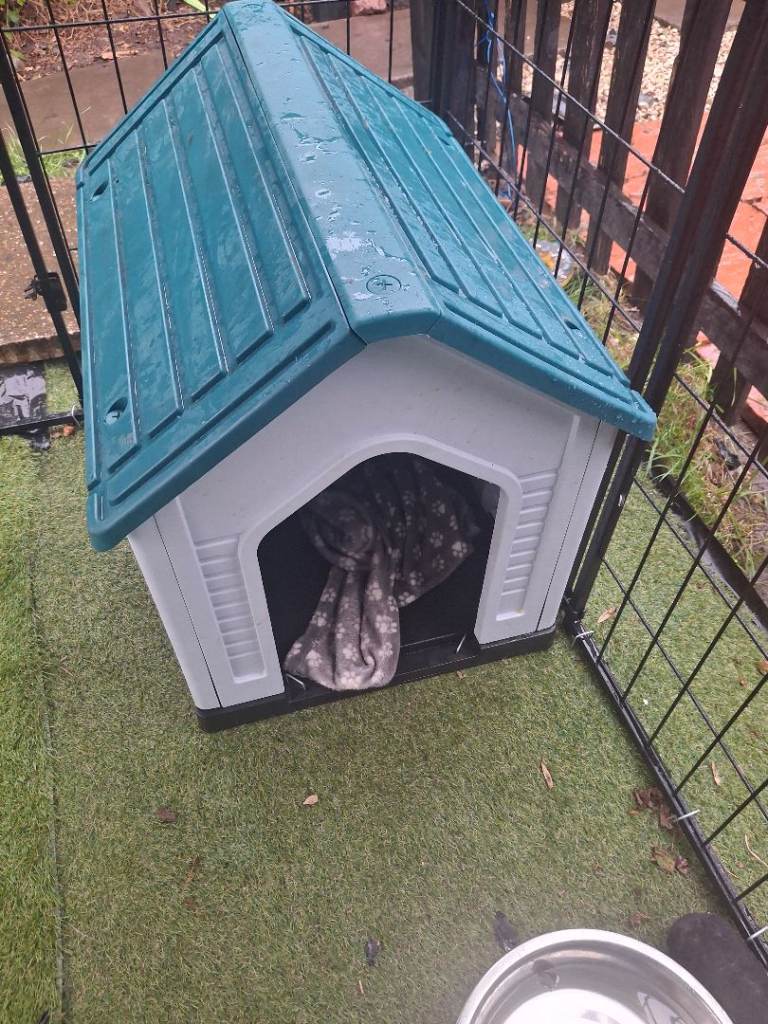 Plastic small/medium dog kennel