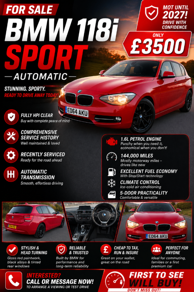 BMW, 1 SERIES, Hatchback, 2014, Semi-Auto, 1598 (cc), 5 doors