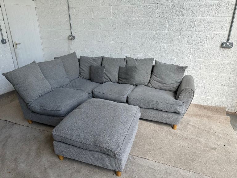 Sofa grey L shape delivery available 