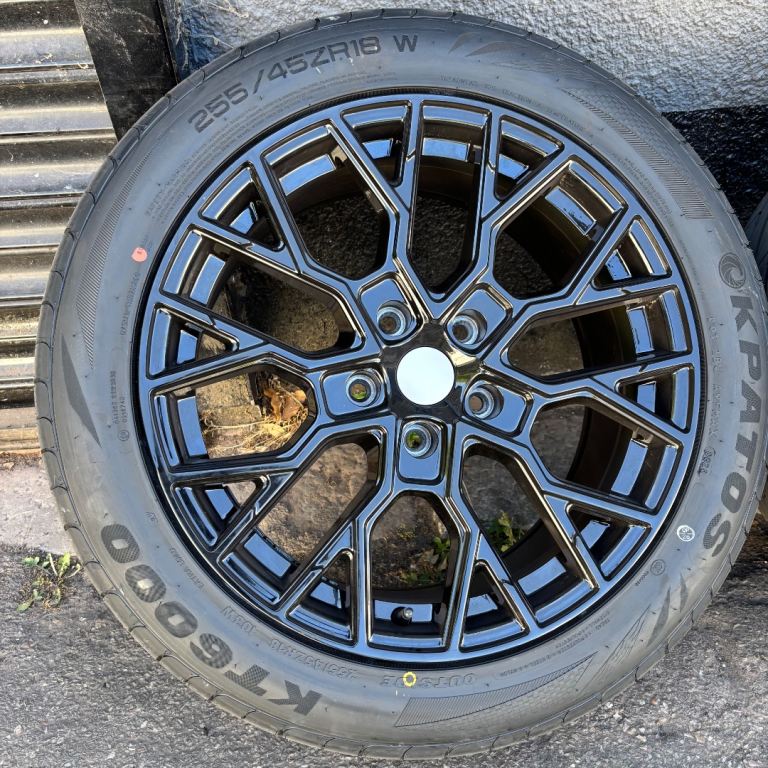 18” 5x120 VW Transporter T5 T6 Alloys Black Wheels 255/45/18 Tyres Load Rated