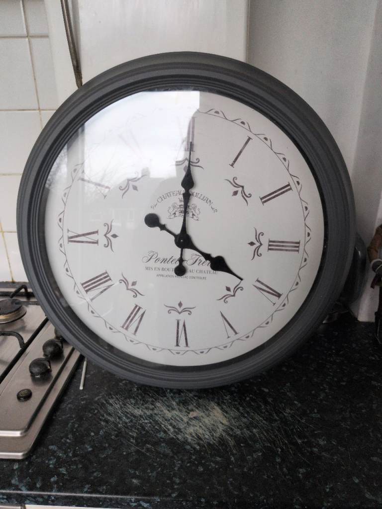 Extra large wall clock grey
