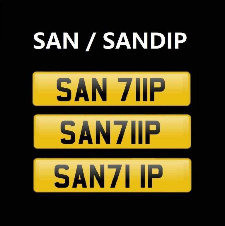 SAN SANJ SANDIP Cherished Private Personal Number Plate - SAN711P