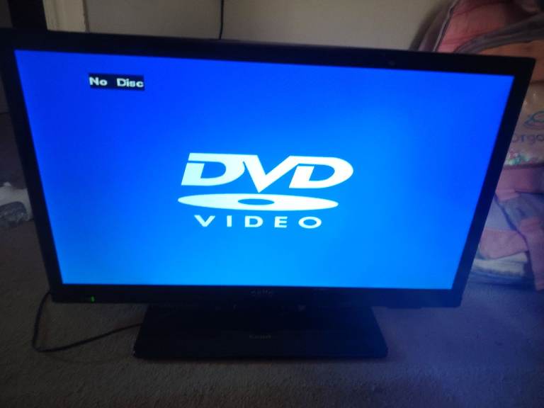 Black Flat Screen TV with Built-in DVD Player