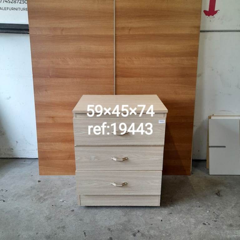 3 drawer chest 59cm 45cm 74cm, Ref:19443