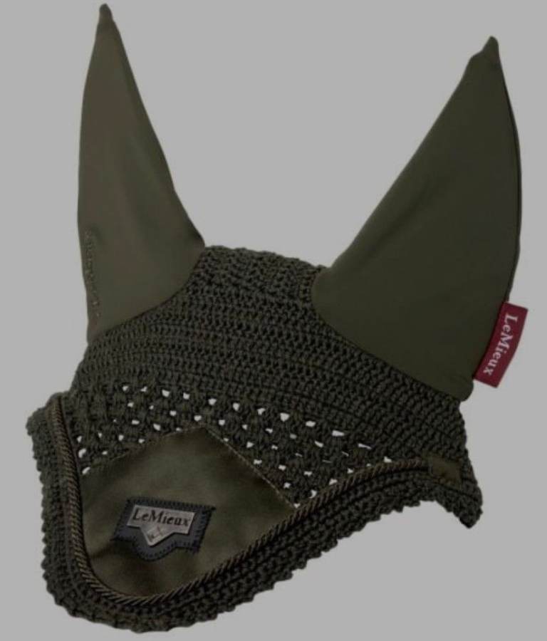 LeMieux Loire Satin Fly Hood Ear Bonnet & Original Hanger - Medium