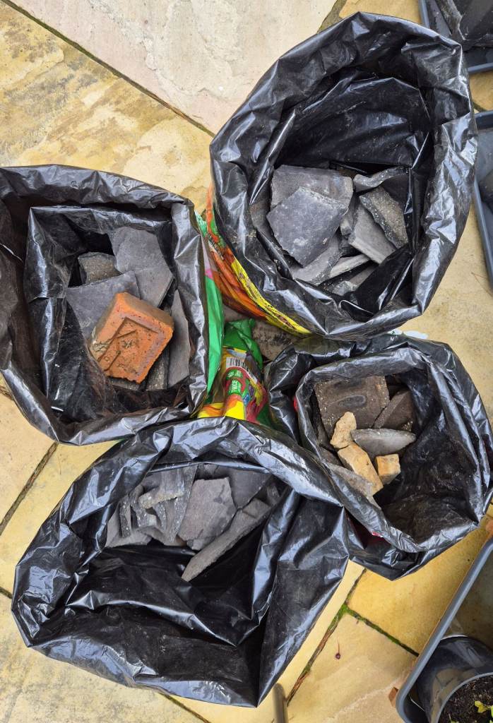 Bags of mainly Broken Roof Tiles