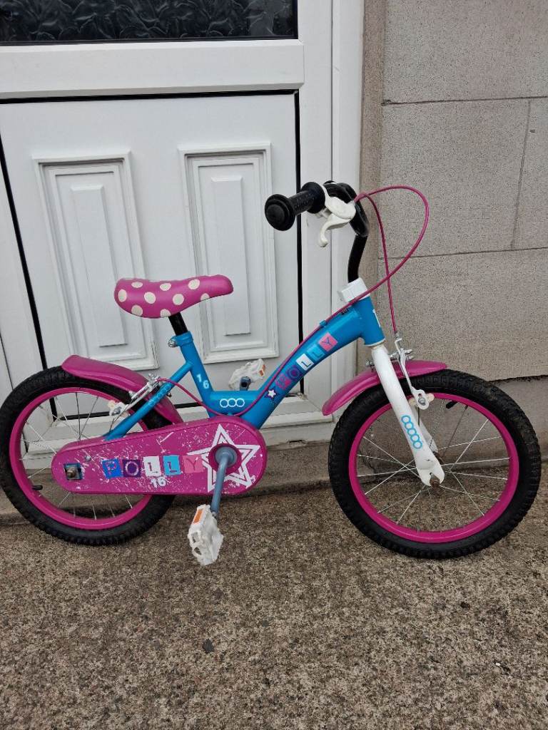  light blue and pink bike 16 inch wheels